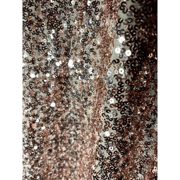 Belle Badgley Mischka rose gold sequin gown,  sleeveless, Sz 2 - Picture 5 of 9